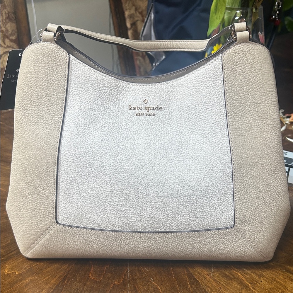 Kate Spade Beige Leather Shoulder Bag
